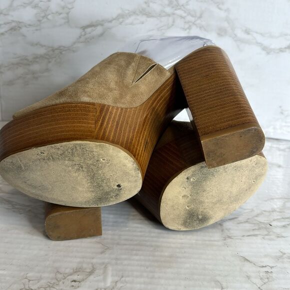 Rebecca Minkoff Cece Platform Sandals heels in light taupe nude shoes size 8 M - Picture 11 of 12